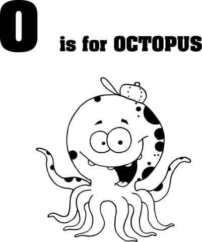 Letter O Is For Octopus From Learn English Alphabet  Letter Is For  Set Iii Coloring Page